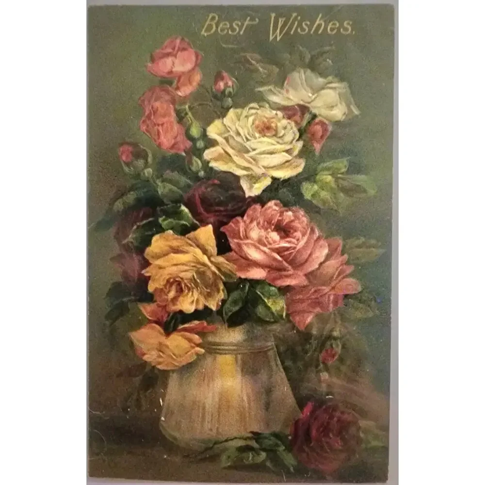 Lot Of Three Vintage Antique Embossed Postcards Flowers